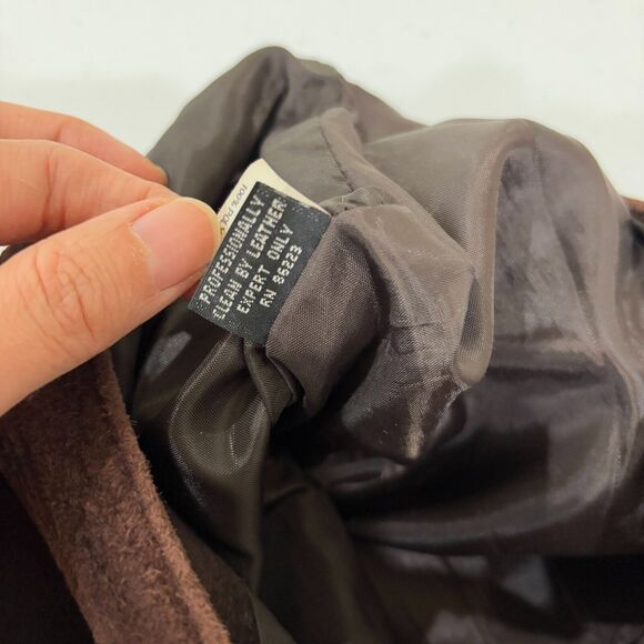 VTG Ann Taylor Chocolate Brown Suede Leather High Rise Pants Womens 2 Old Money - Picture 9 of 12